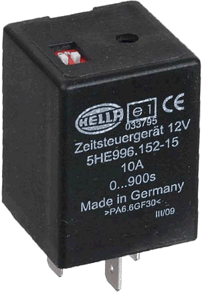 996152151 Hella Amp 12 Volt 10 Amp Time Delay Relay Adjustable 0-900 Seconds.