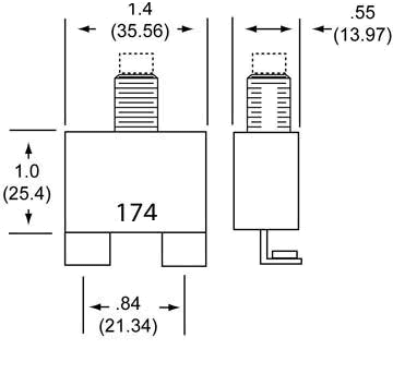 CB174 Series Manual Reset Circuit Breakers 12 volt to 32 volt.