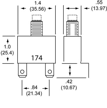 CB174 Series Manual Reset Circuit Breakers 12 volt to 32 volt.